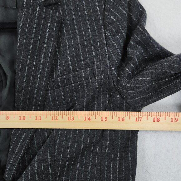 Banana Republic Jacket Womens 4P Gray Pinstripe Single Button Blazer Career - Picture 4 of 11